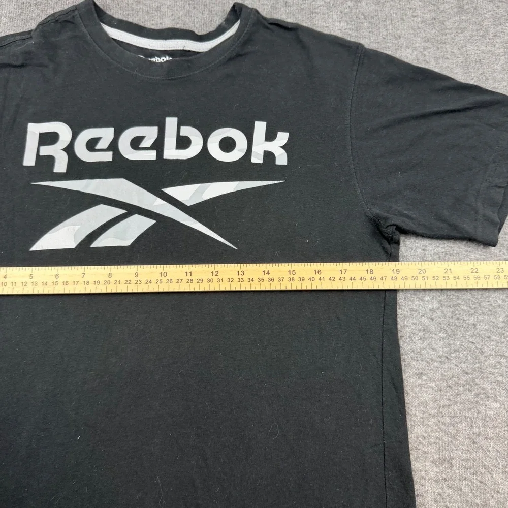 Reebok Graphic‎ T-Shirt Men's Small Black White Vector Logo Short Sleeve Cotton